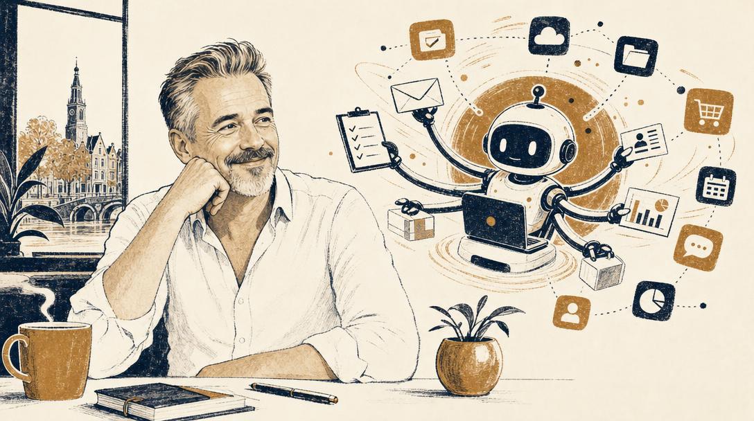 Illustratie bij het artikel: Een AI-agent die nooit stopt: leuk, maar wat heb je er als ondernemer echt aan?