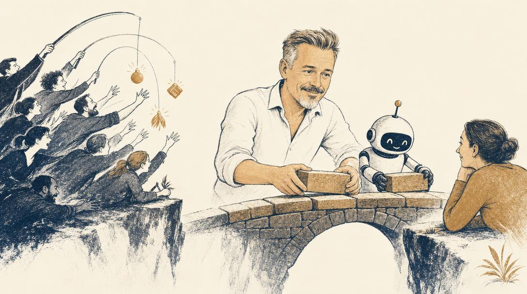 Illustratie bij het artikel: Stop met titels kopiëren. Bouw aan een relatie die jaren meegaat