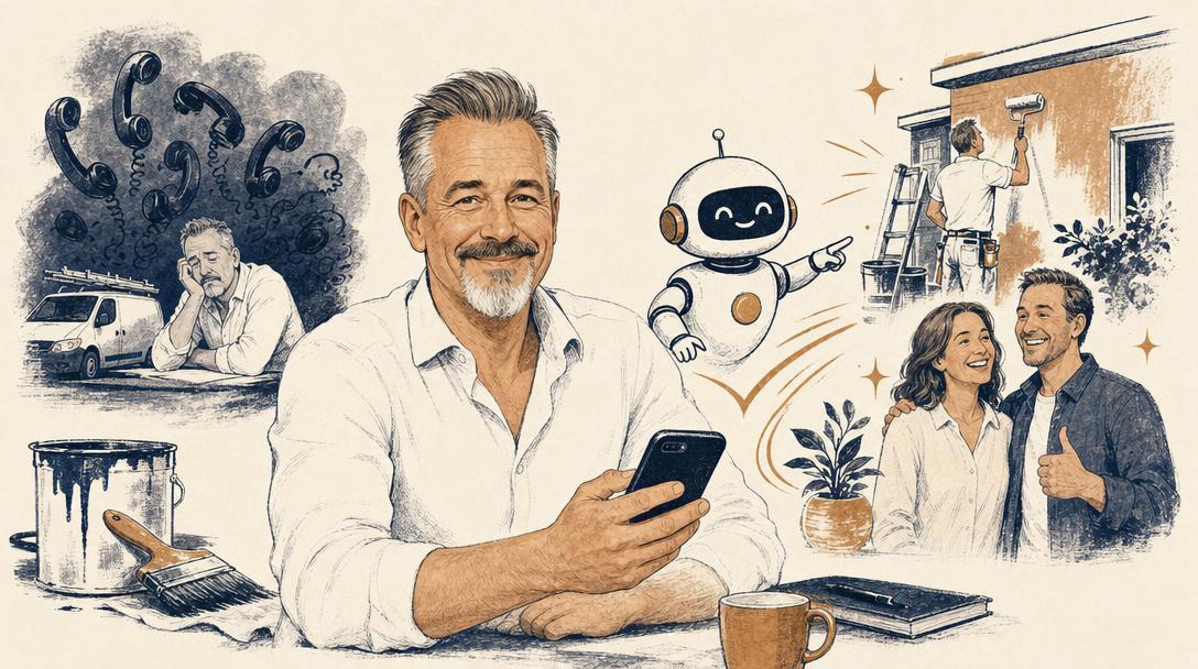 Illustratie bij het artikel: Waarom een schildersbedrijf geen nieuwe leads nodig heeft, maar een snellere telefoon