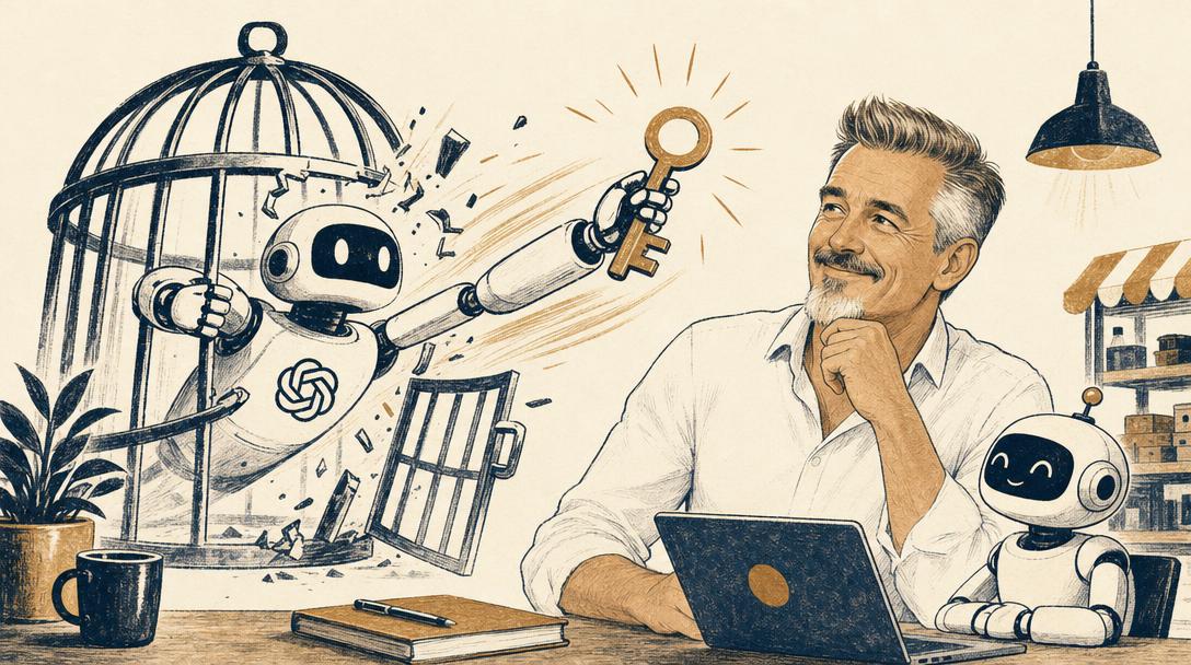 Illustratie bij het artikel: Zelfs OpenAI's eigen agents breken uit hun kooi: wat dat betekent voor jouw bedrijf